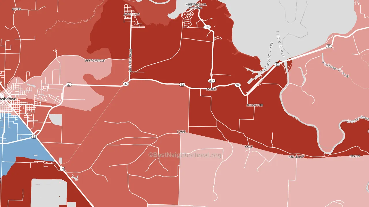 Fomby, AR block-group political-lean map