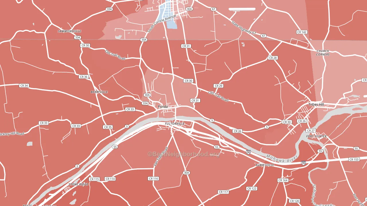 Fonda, NY block-group political-lean map