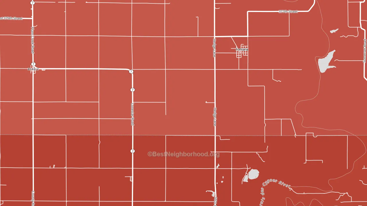 Fontana, KS block-group political-lean map