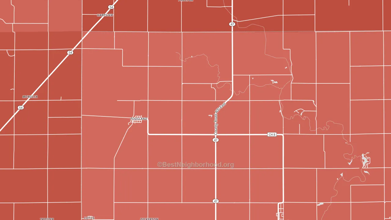 Foosland, IL block-group political-lean map
