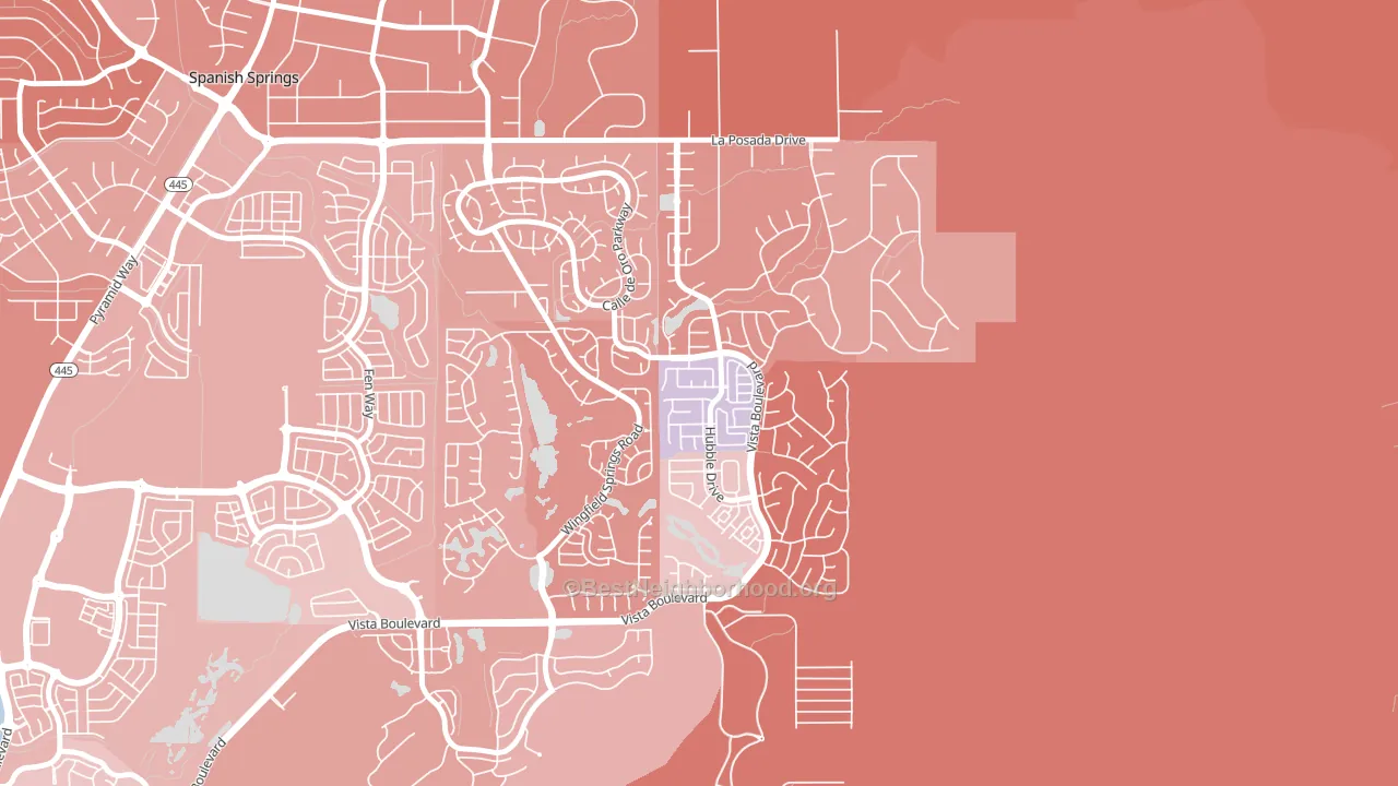 Foothill Meadows, Sparks, NV block-group political-lean map