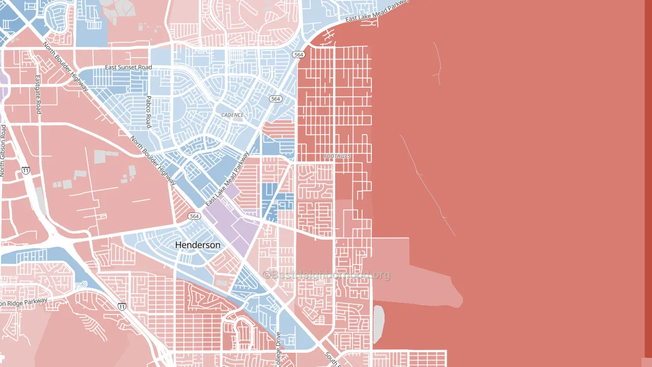 Foothills, Henderson, NV block-group political-lean map