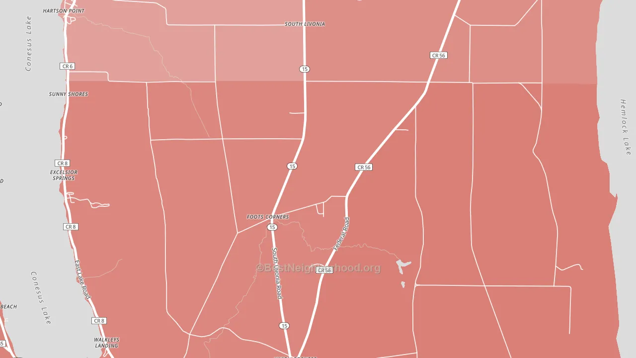 Foots Corners, NY block-group political-lean map