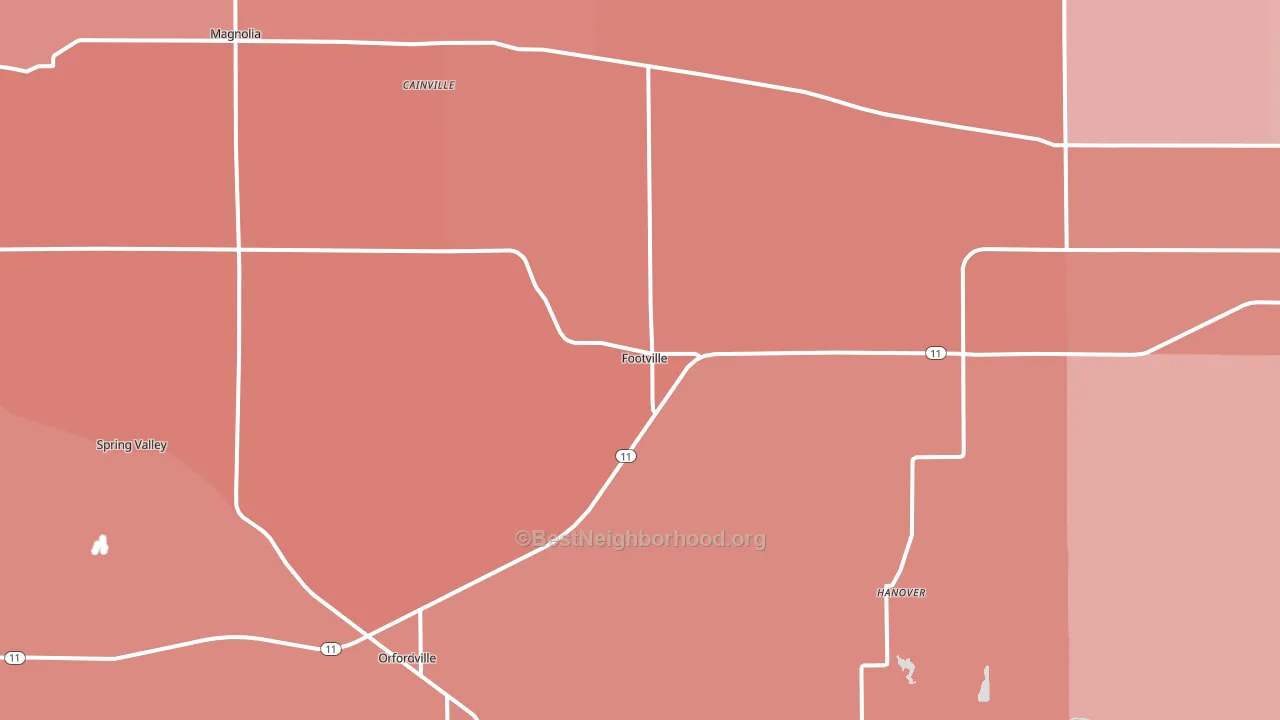 Footville, WI block-group political-lean map