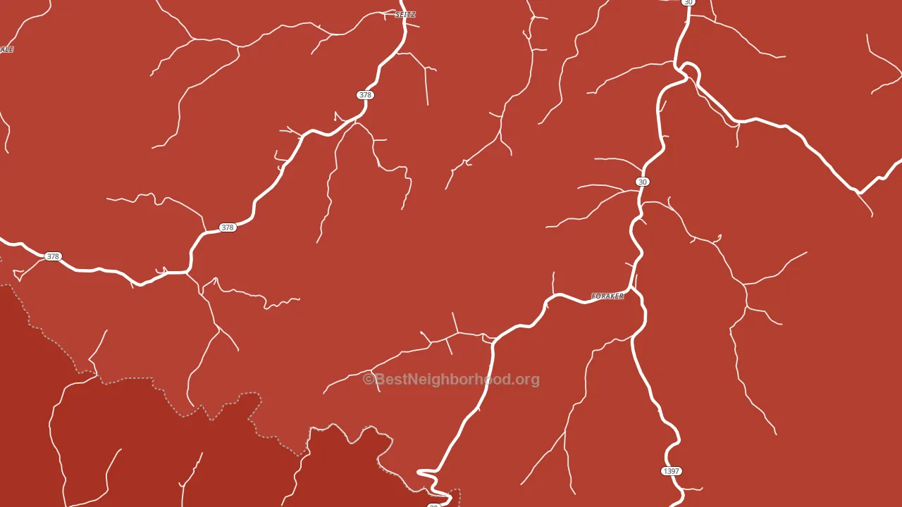 Foraker, KY block-group political-lean map