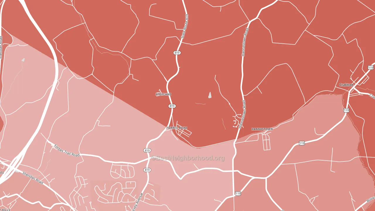 Forbes Road, PA block-group political-lean map
