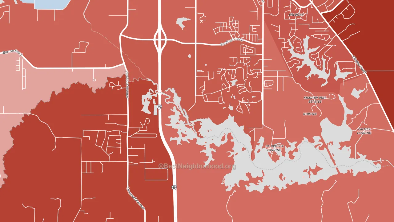 Forbing, LA block-group political-lean map