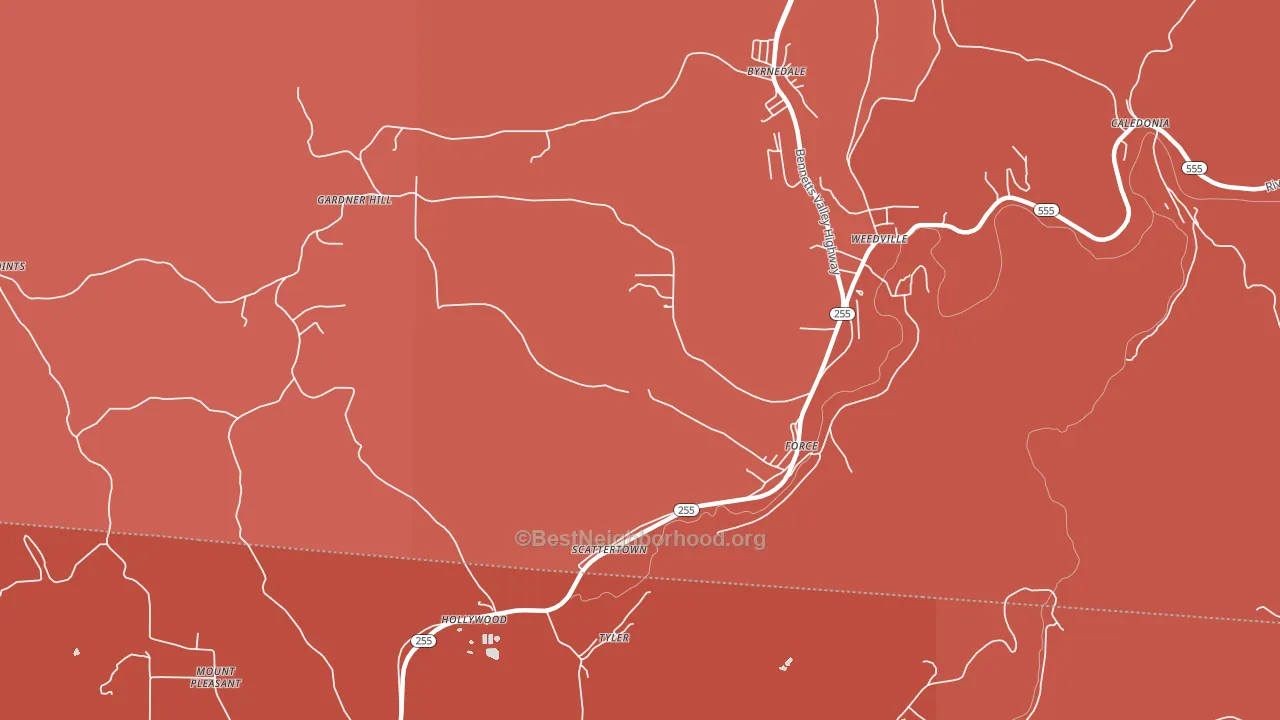 Force, PA block-group political-lean map
