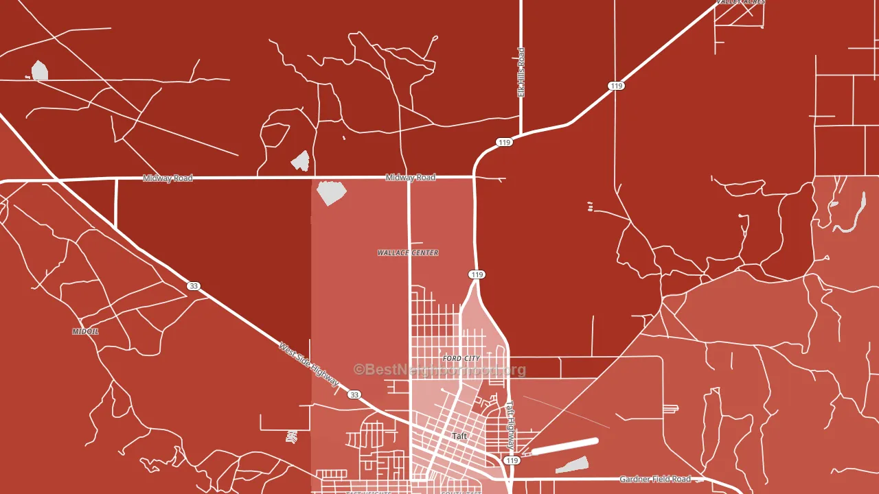 Ford City, CA block-group political-lean map