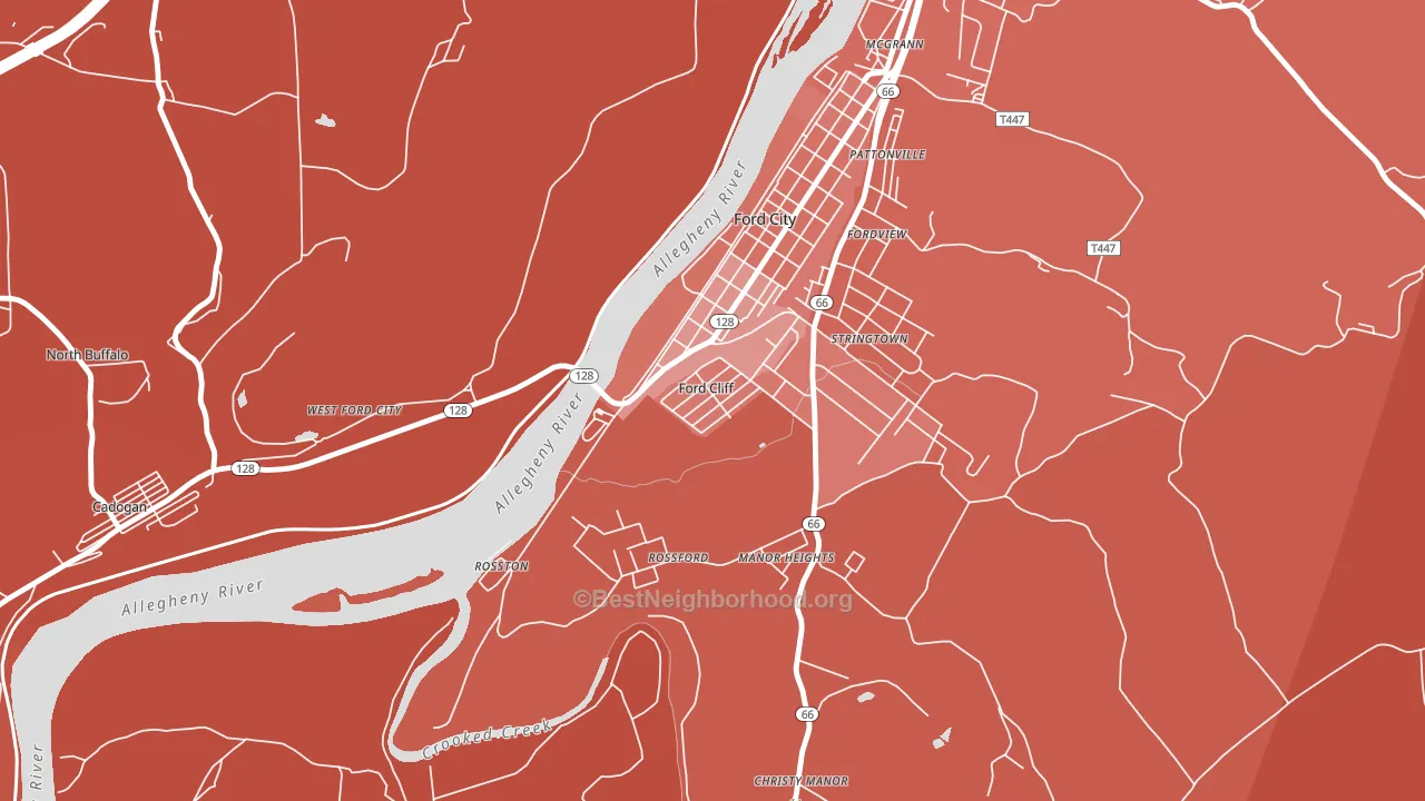 Ford Cliff, PA block-group political-lean map