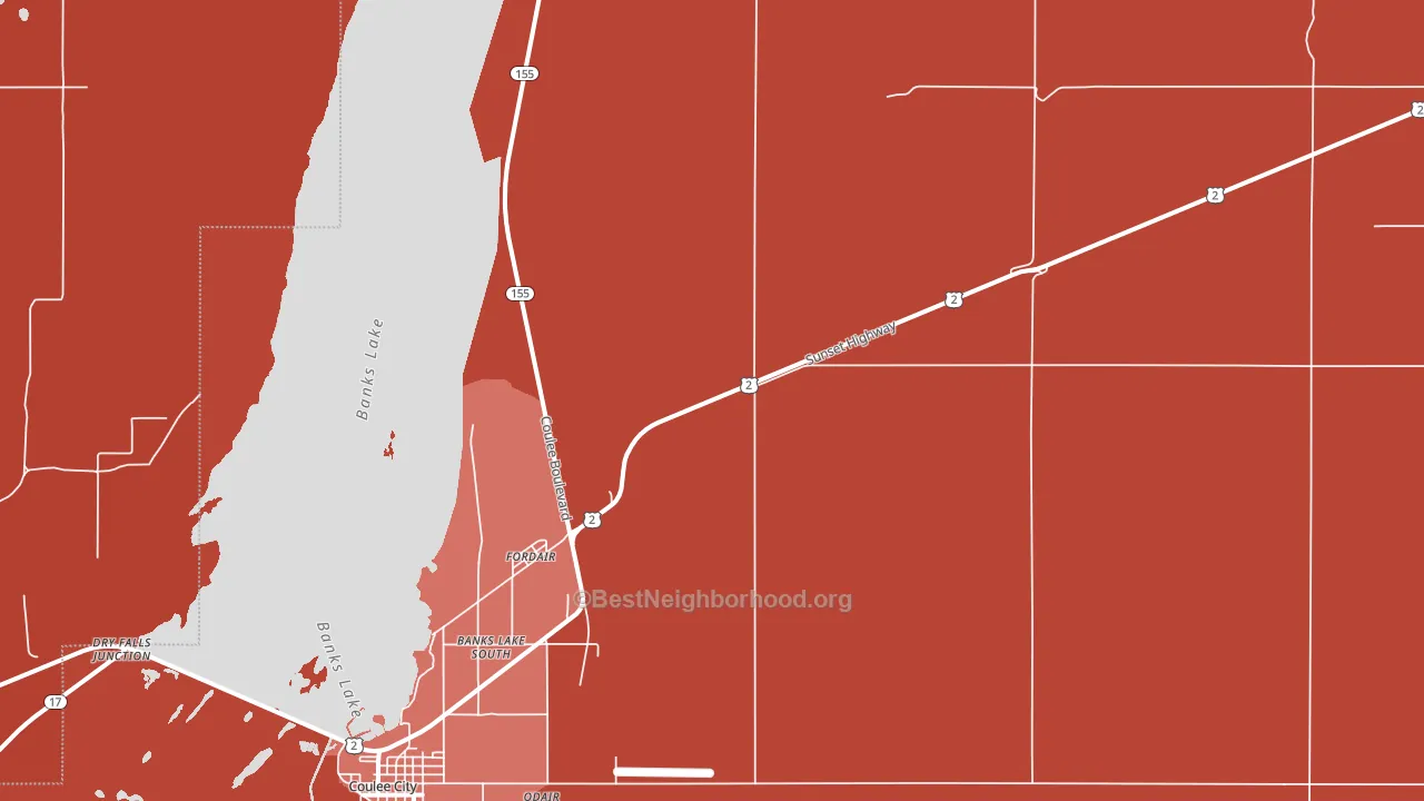 Fordair, WA block-group political-lean map