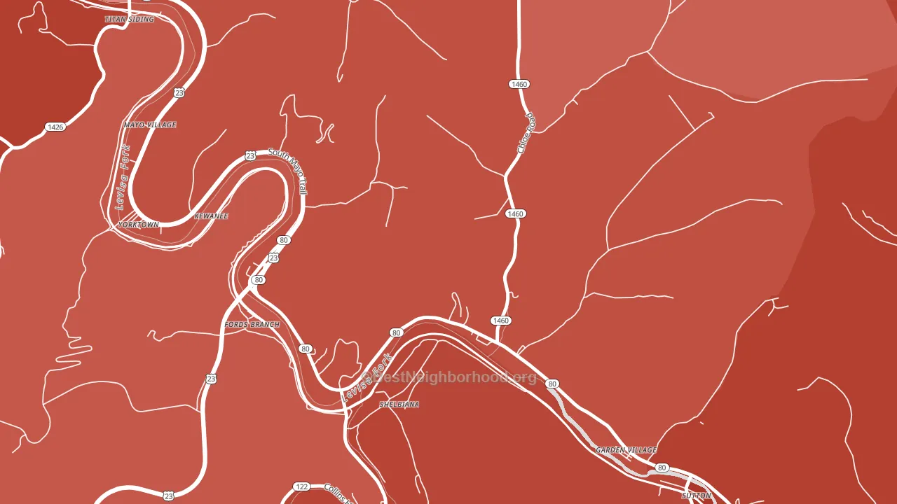 Fords Branch, KY block-group political-lean map
