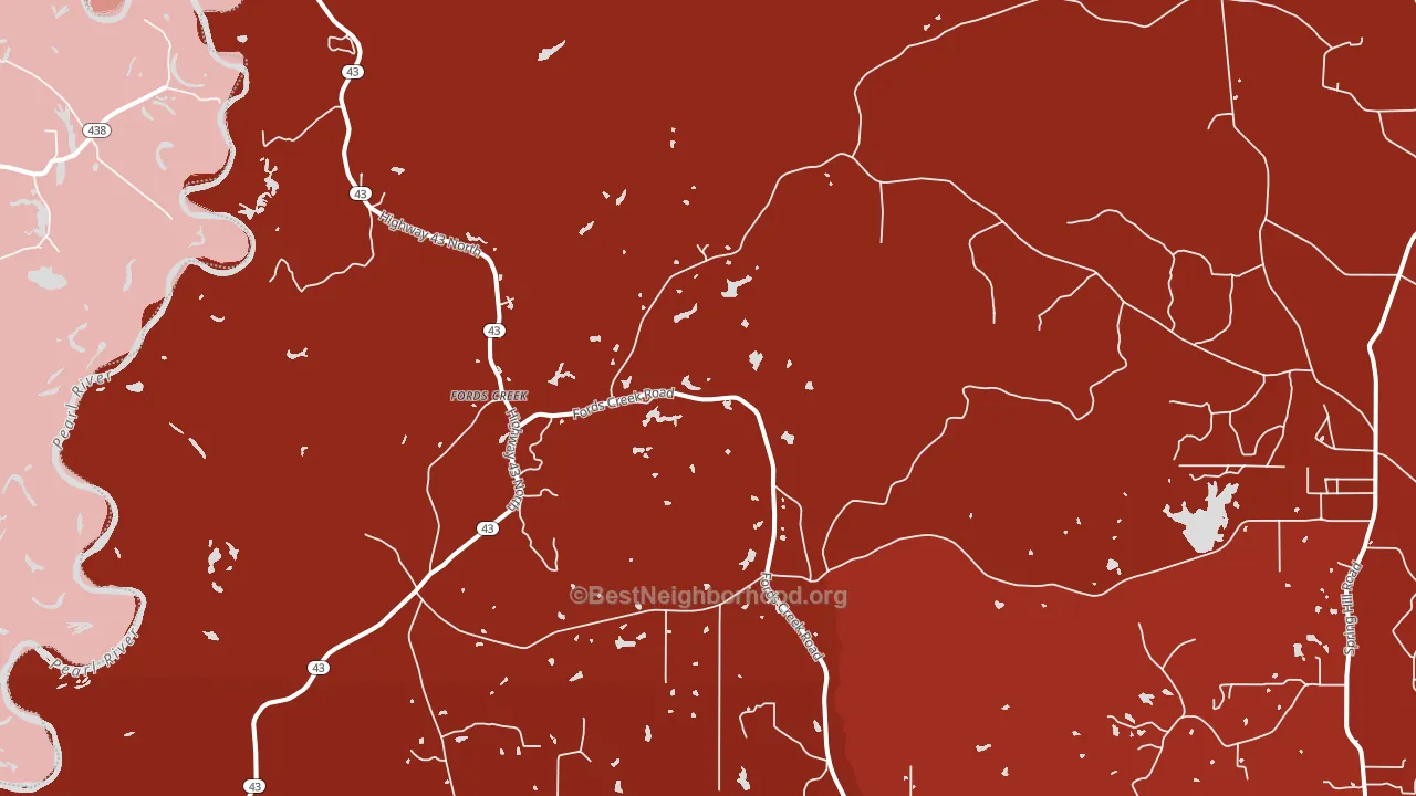 Fords Creek, MS block-group political-lean map