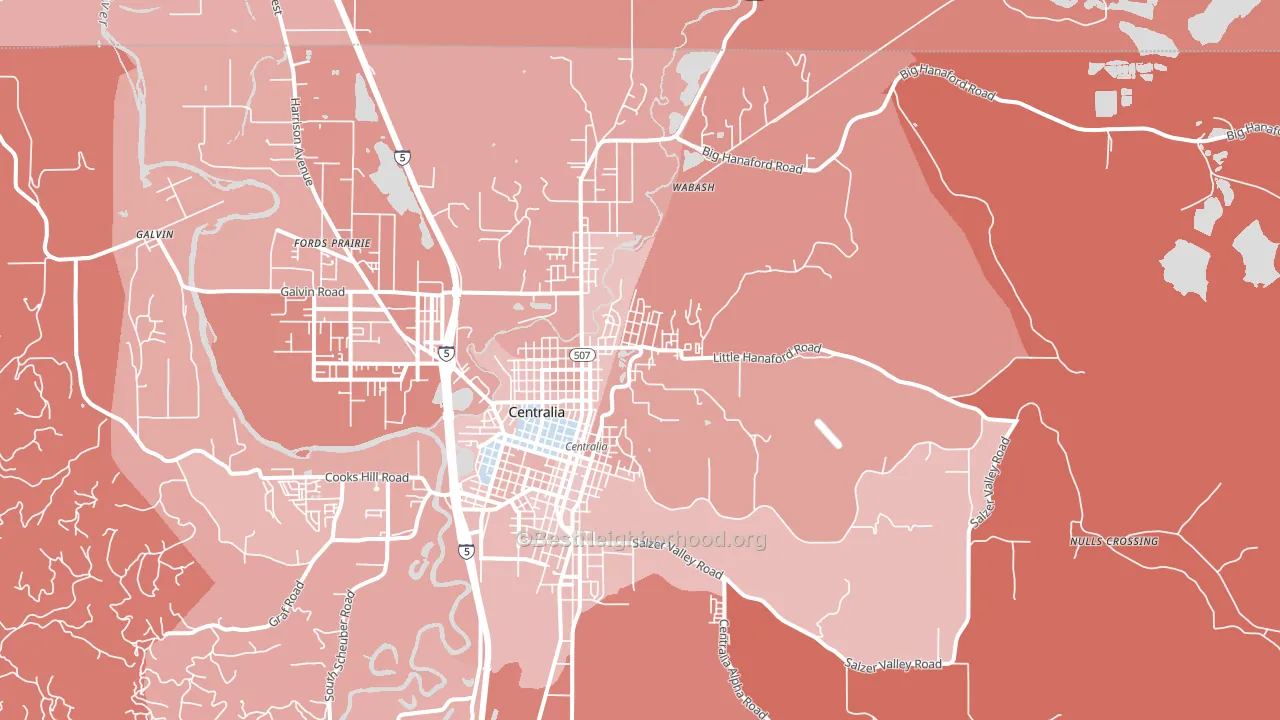 Fords Prairie, WA block-group political-lean map