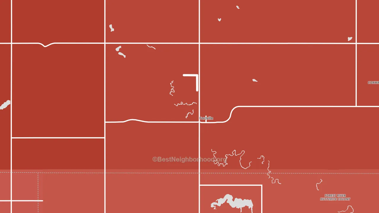 Fordville, ND block-group political-lean map