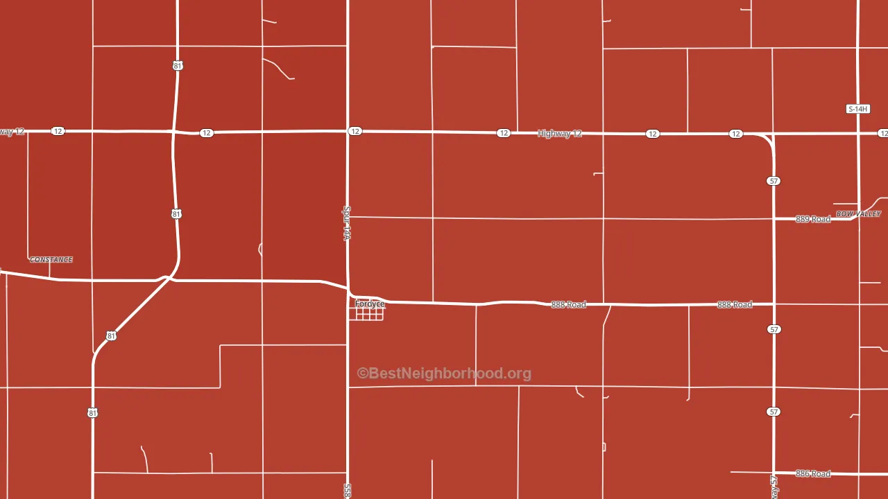 Fordyce, NE block-group political-lean map