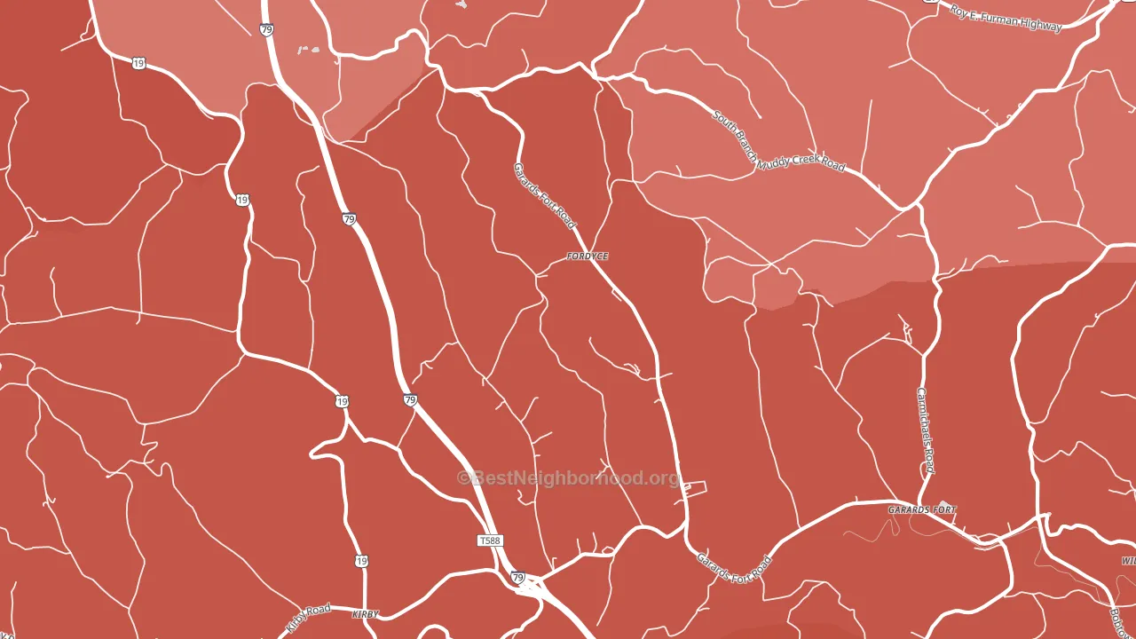 Fordyce, PA block-group political-lean map
