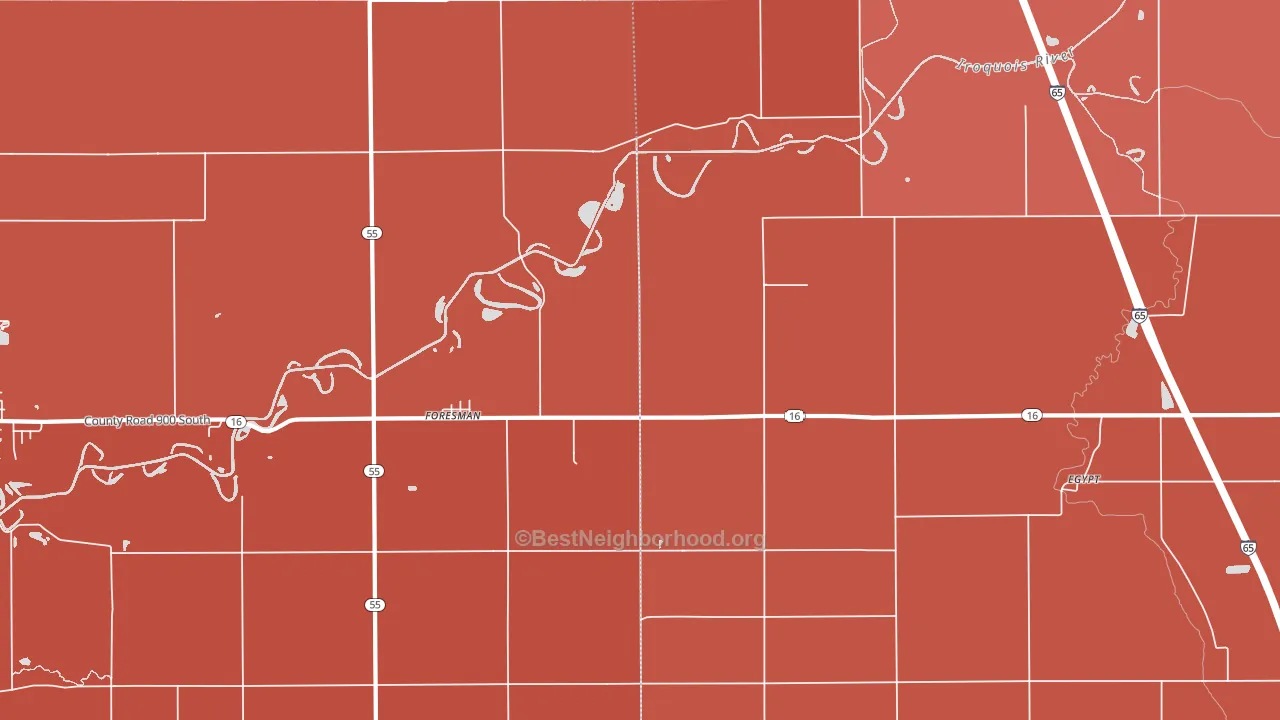 Foresman, IN block-group political-lean map