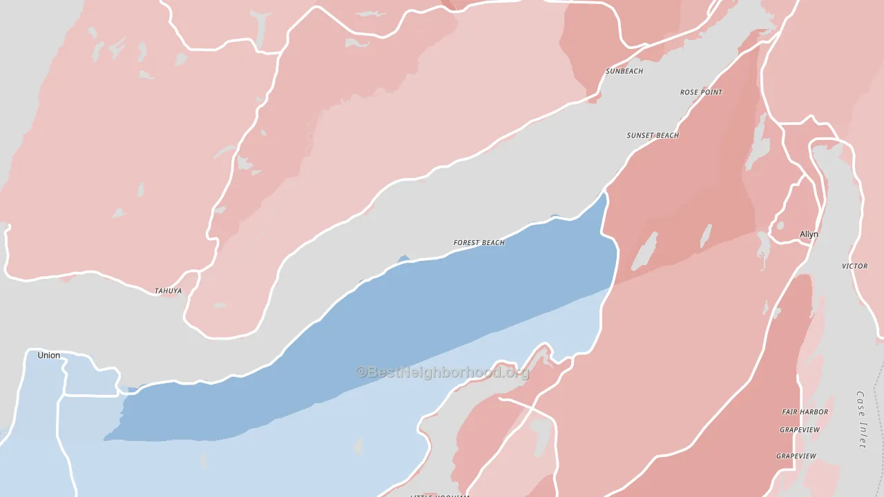 Forest Beach, WA block-group political-lean map