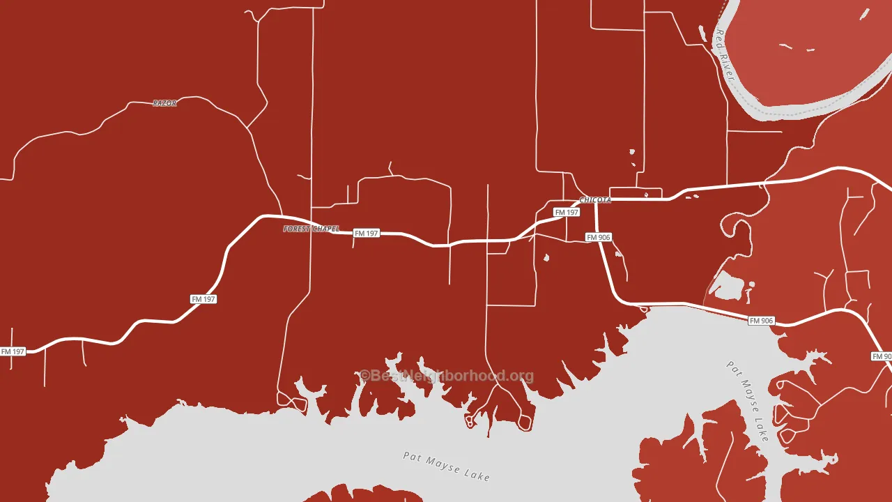 Forest Chapel, TX block-group political-lean map