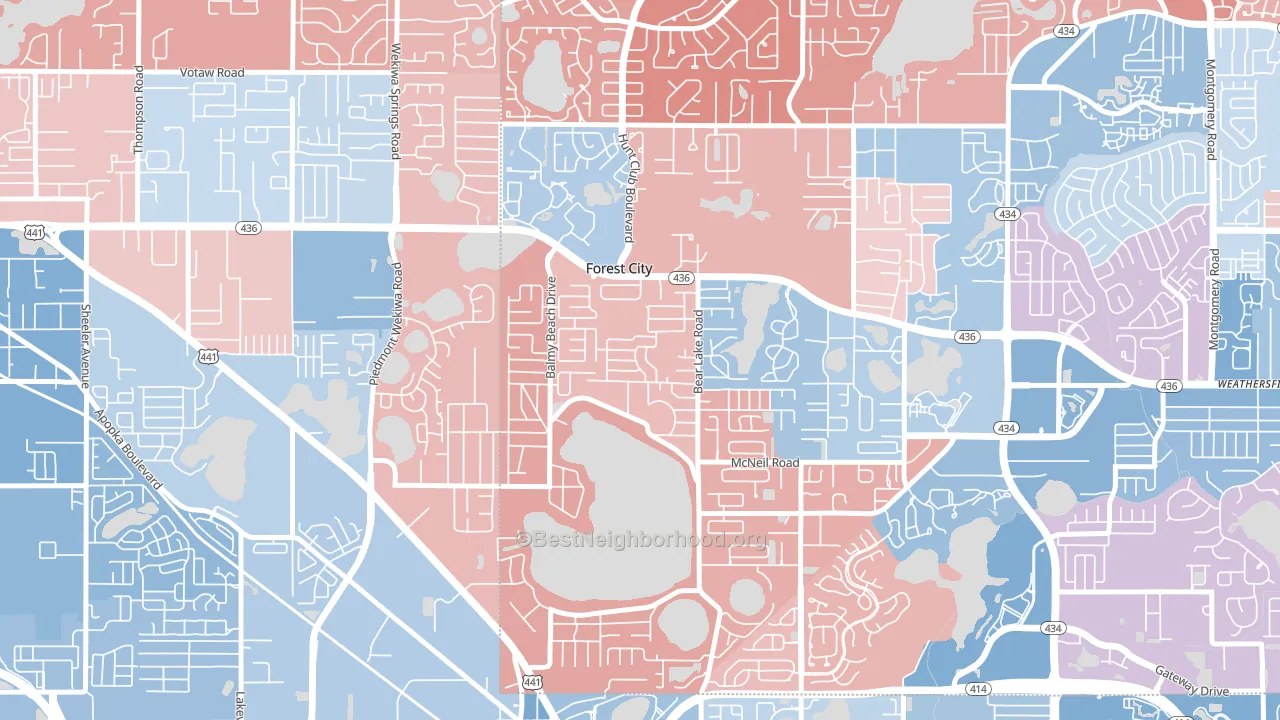 Forest City, FL block-group political-lean map