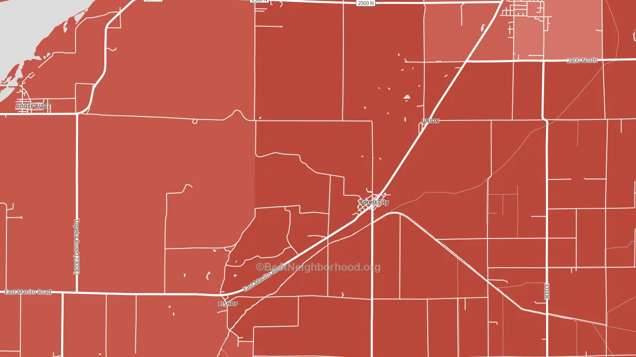 Forest City, IL block-group political-lean map
