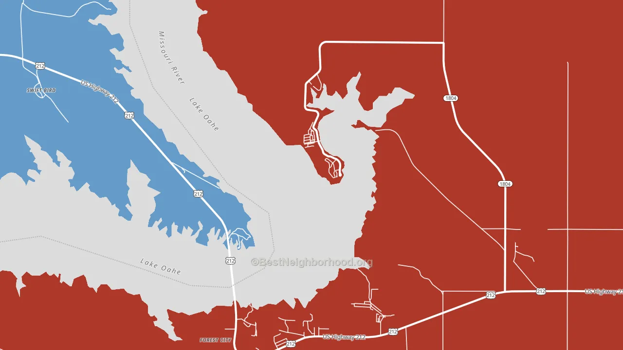 Forest City, SD block-group political-lean map