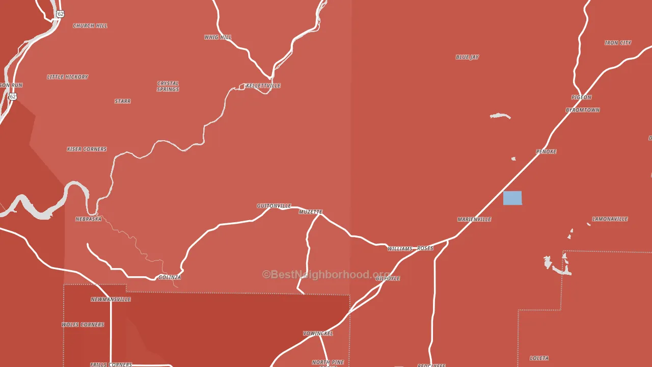 Forest County, PA block-group political-lean map
