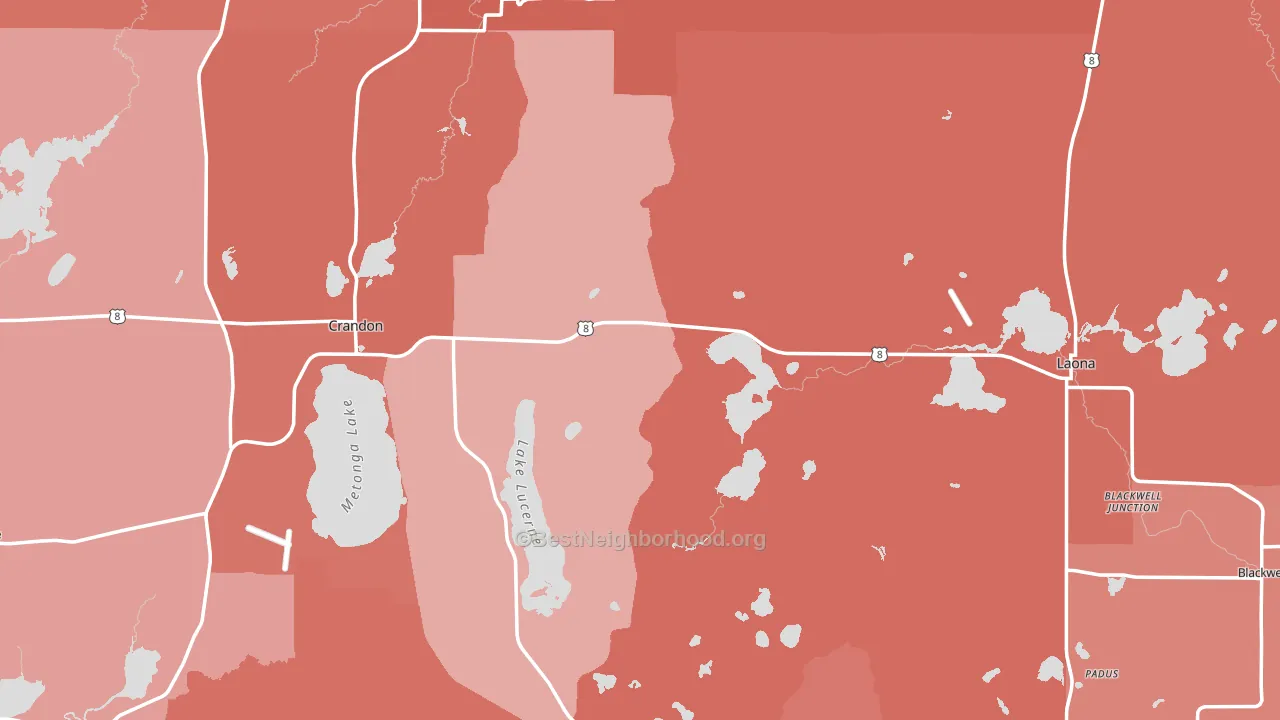 Forest County, WI block-group political-lean map