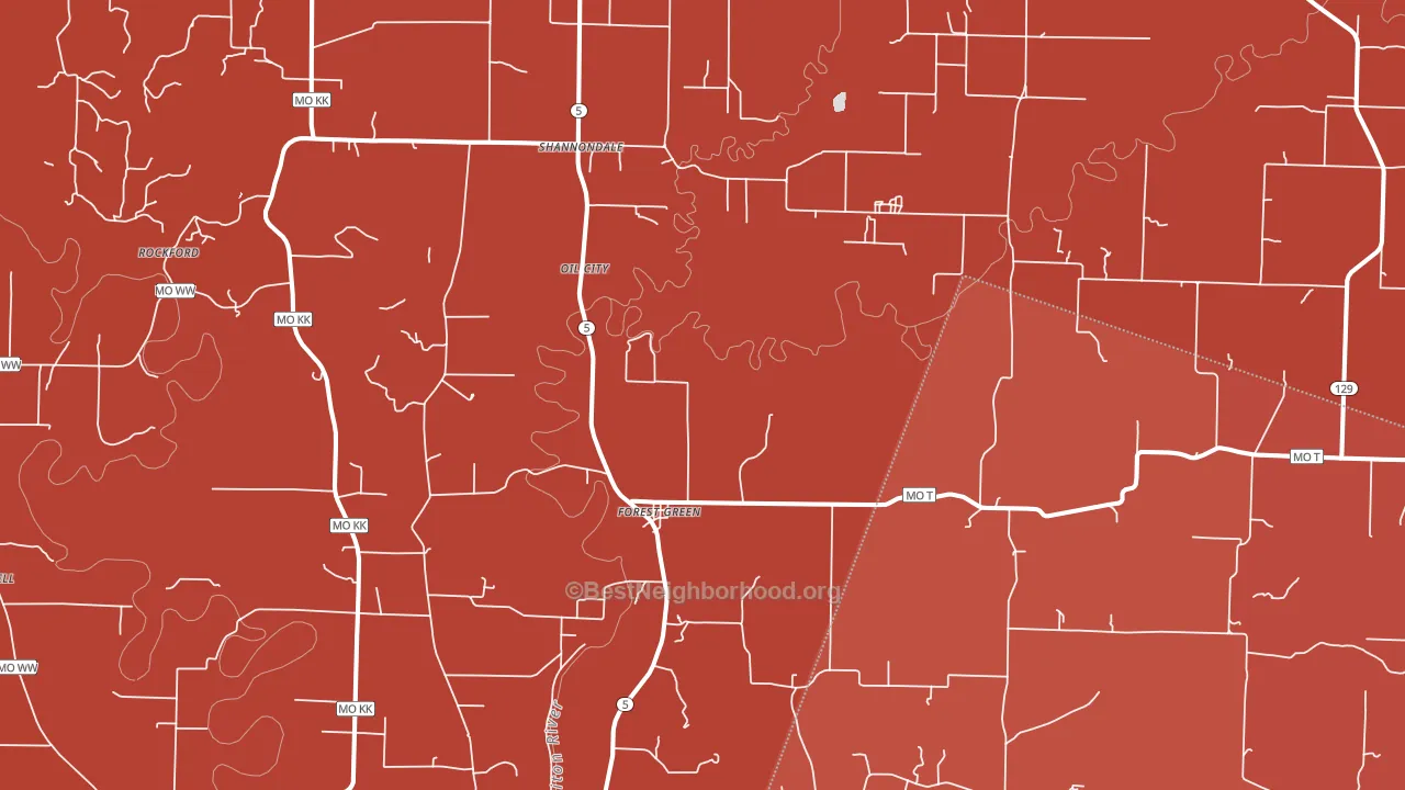Forest Green, MO block-group political-lean map