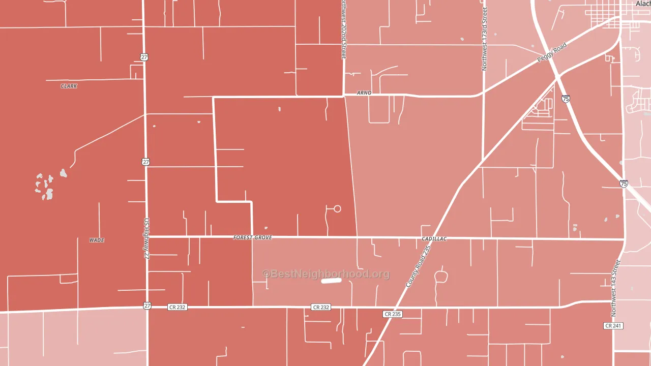 Forest Grove, FL block-group political-lean map