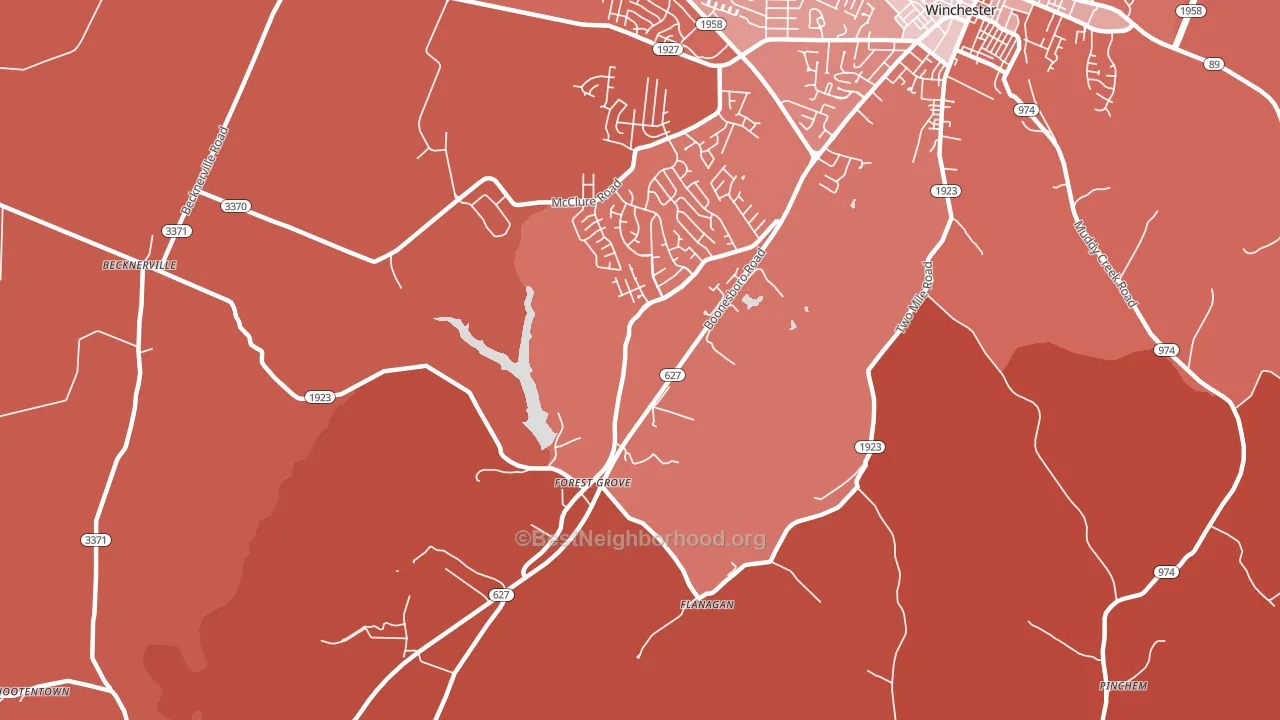 Forest Grove, KY block-group political-lean map