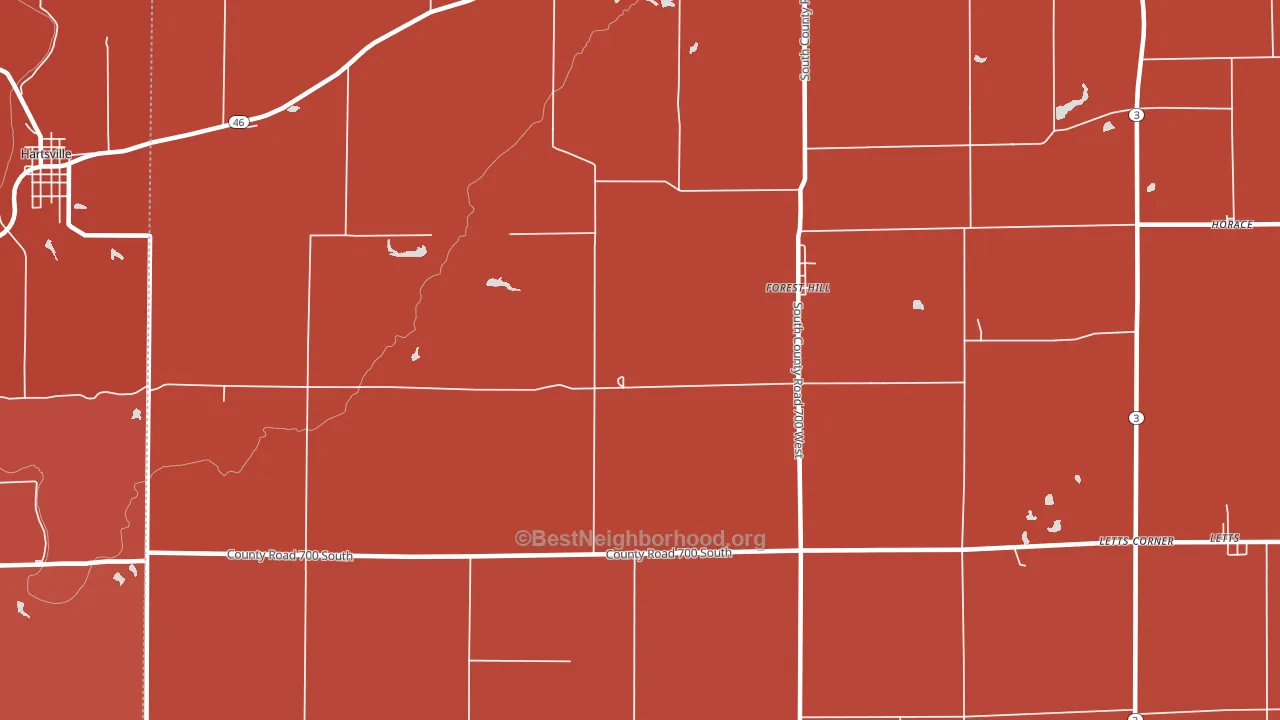 Forest Hill, IN block-group political-lean map
