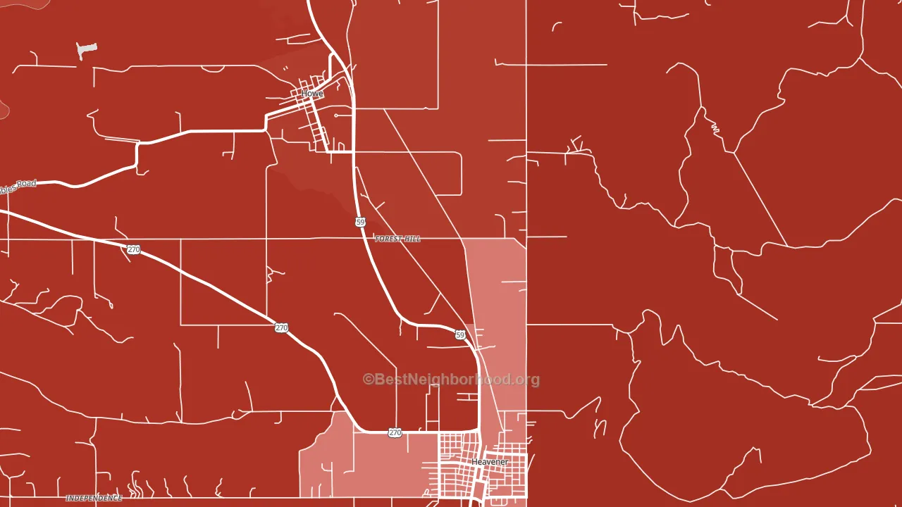 Forest Hill, OK block-group political-lean map