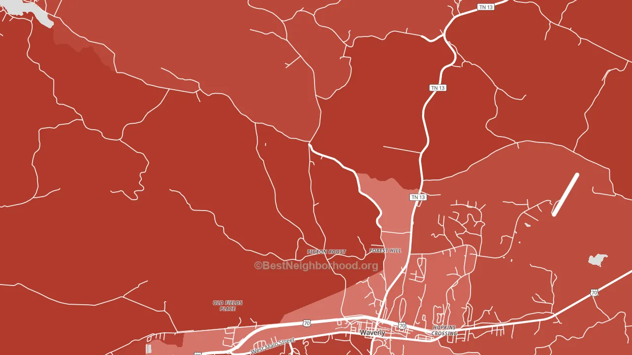 Forest Hill, TN block-group political-lean map