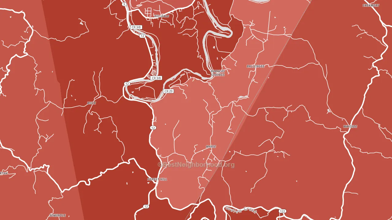 Forest Hill, WV block-group political-lean map