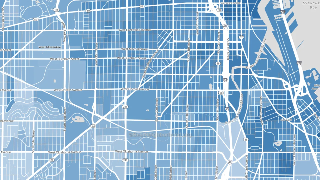 Forest Home Hills, Milwaukee, WI block-group political-lean map