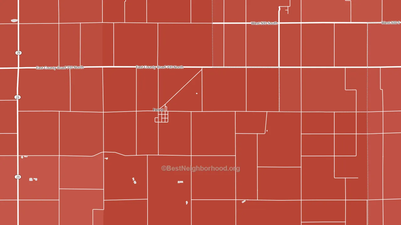 Forest, IN block-group political-lean map