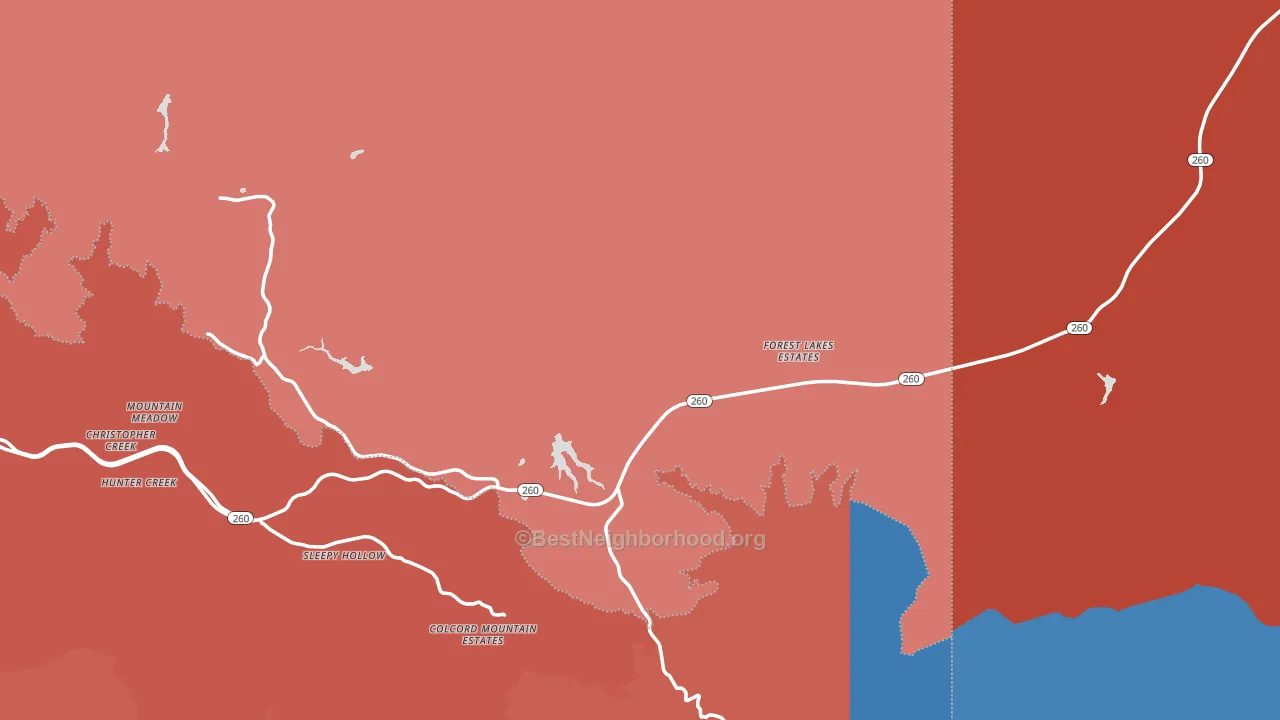 Forest Lakes, AZ block-group political-lean map