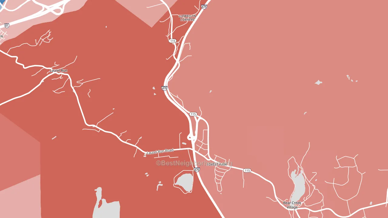 Forest Park, PA block-group political-lean map