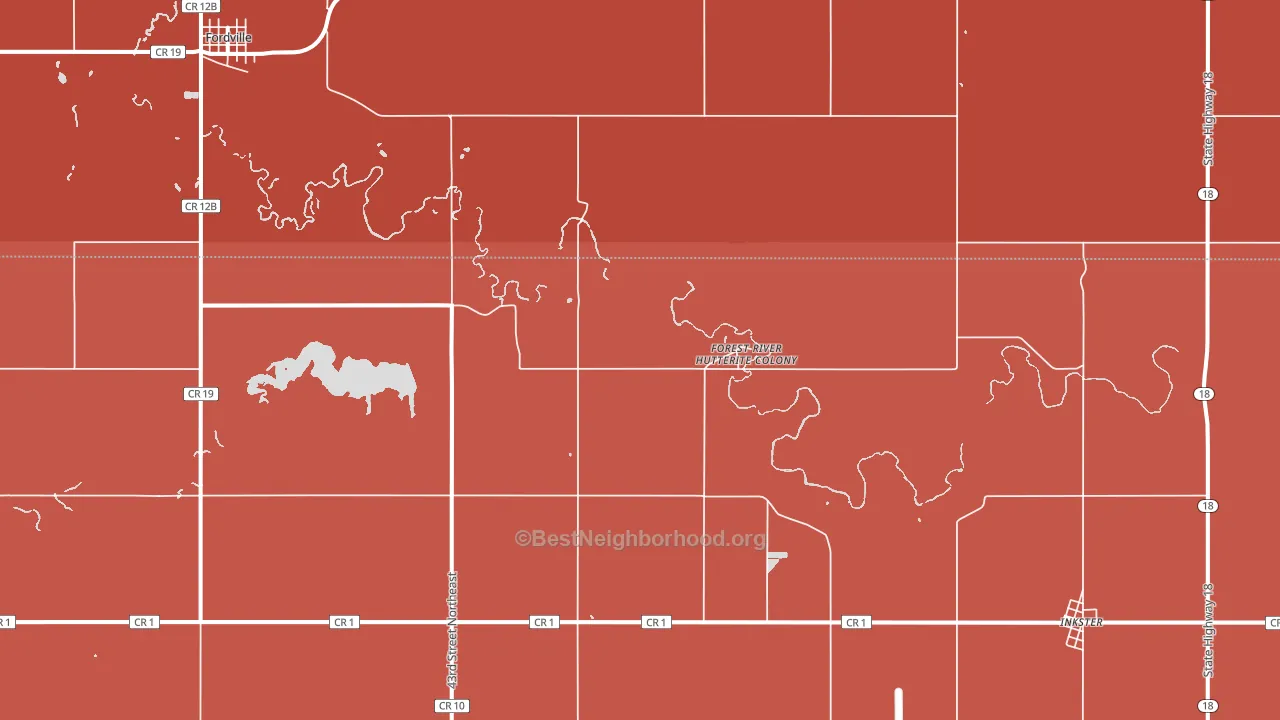 Forest River Colony, ND block-group political-lean map