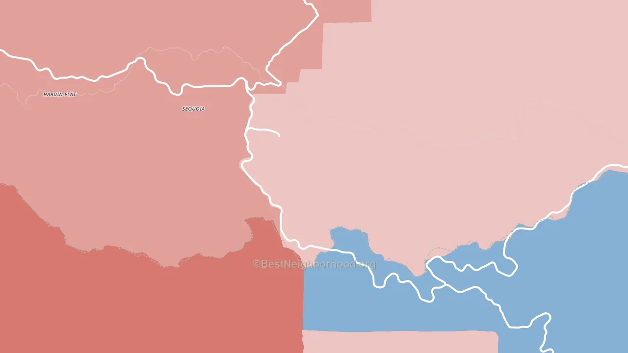 Foresta, CA block-group political-lean map