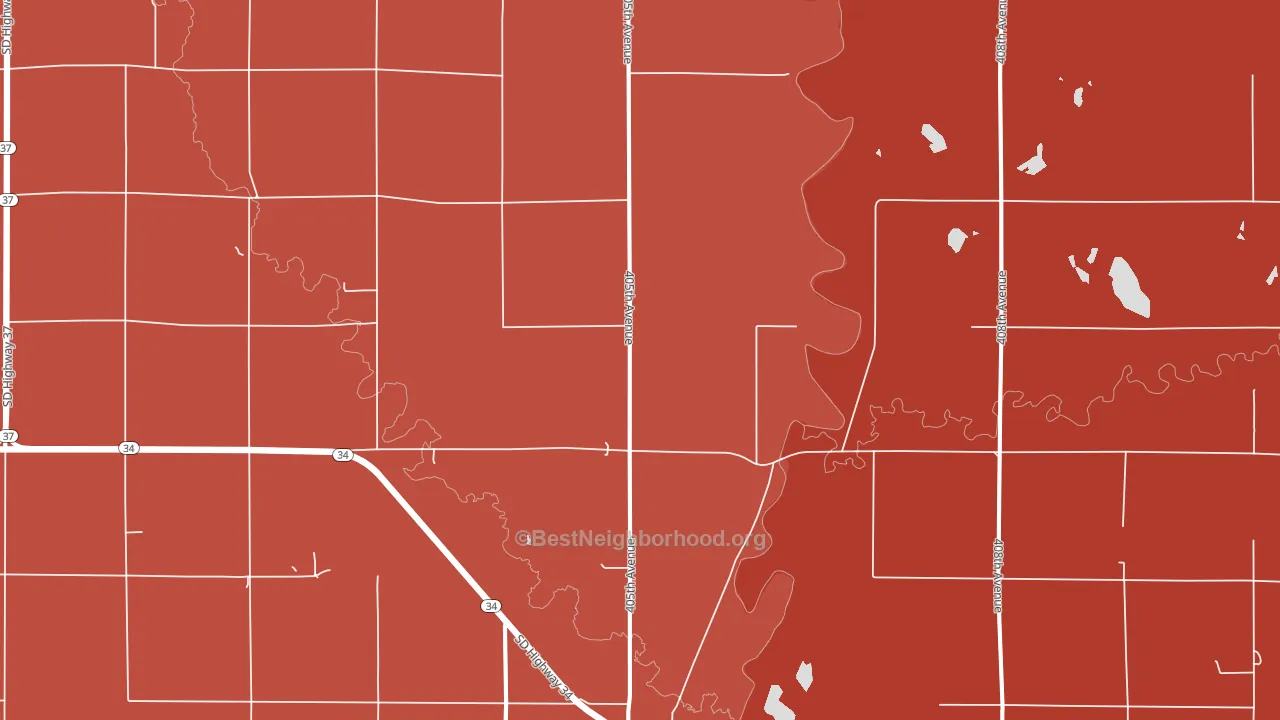 Forestburg, SD block-group political-lean map