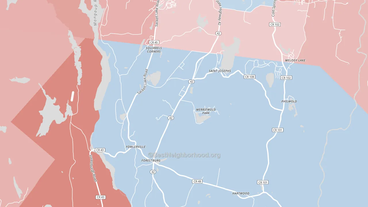 Forestburgh, NY block-group political-lean map