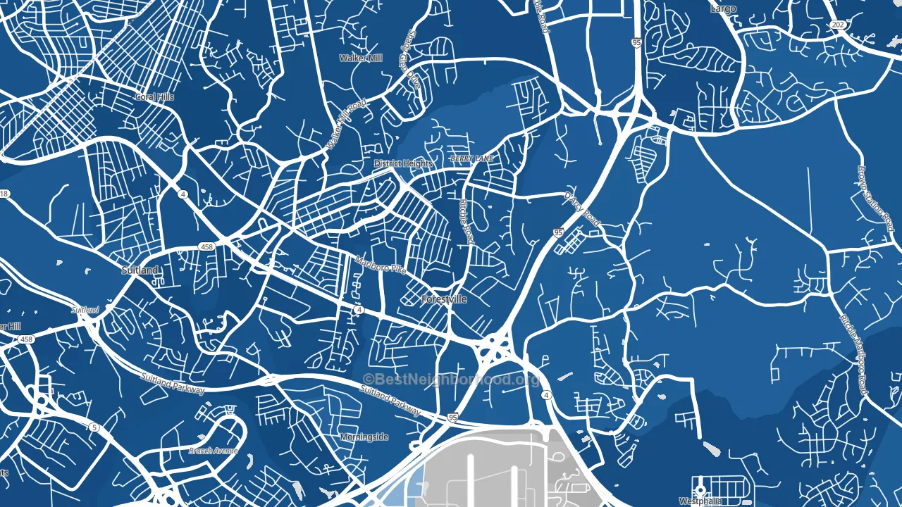 Forestville, MD block-group political-lean map