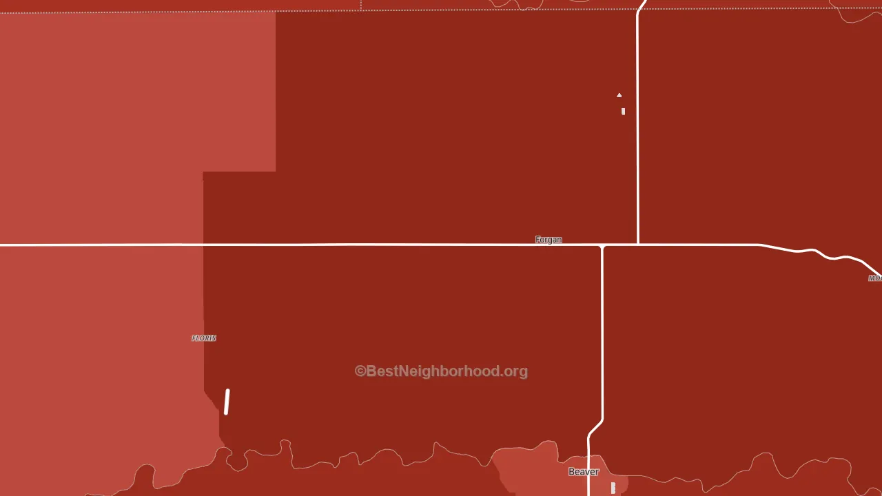 Forgan, OK block-group political-lean map