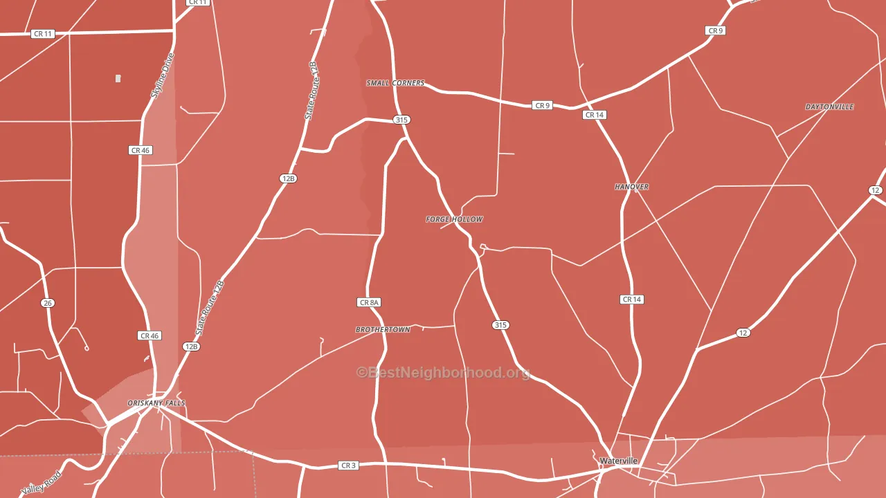 Forge Hollow, NY block-group political-lean map