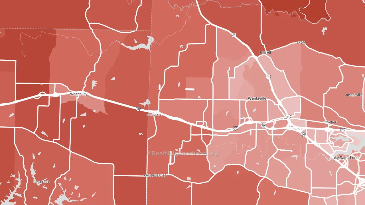 Foristell, MO block-group political-lean map