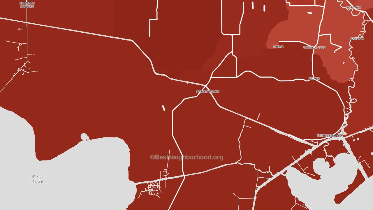 Forked Island, LA block-group political-lean map