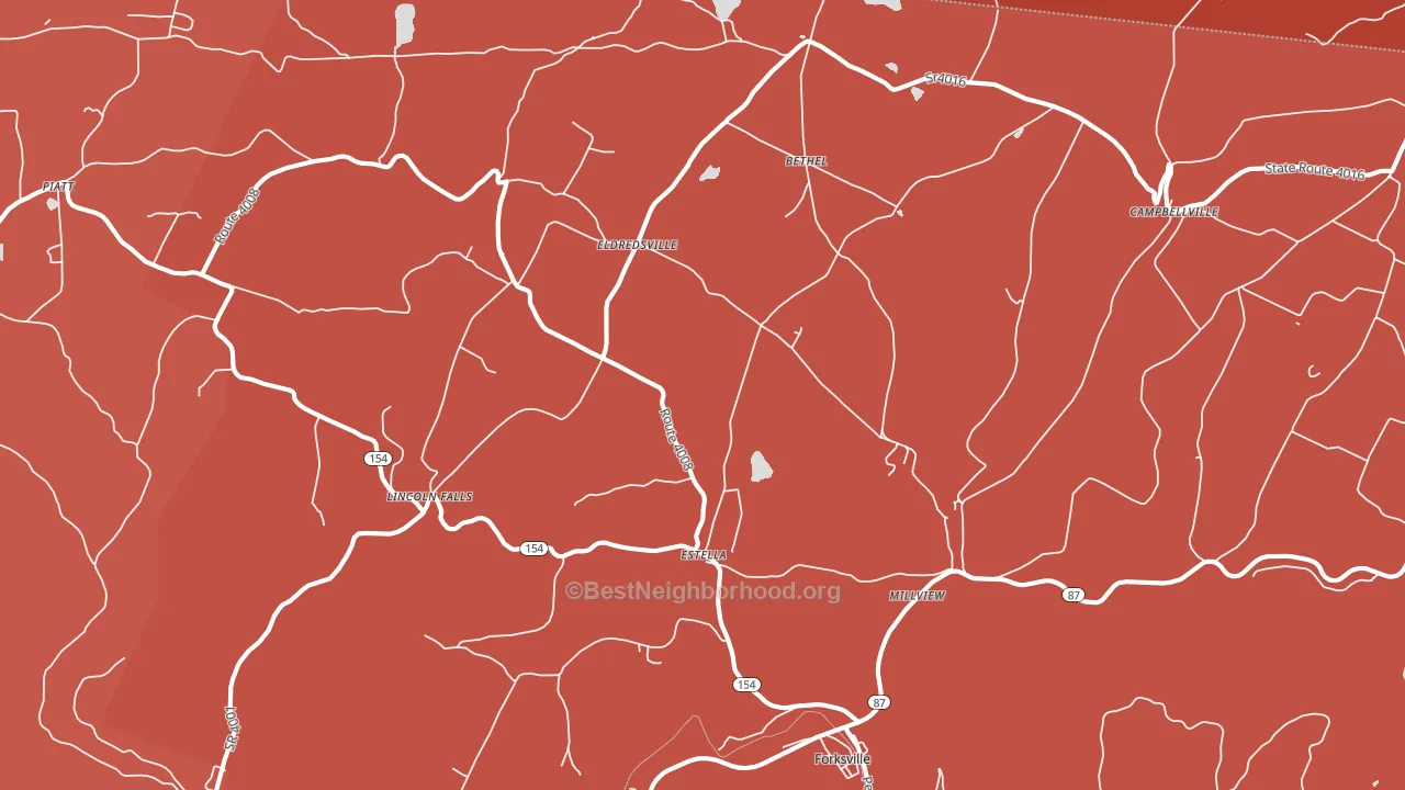 Forksville, PA block-group political-lean map